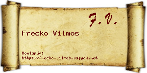Frecko Vilmos névjegykártya